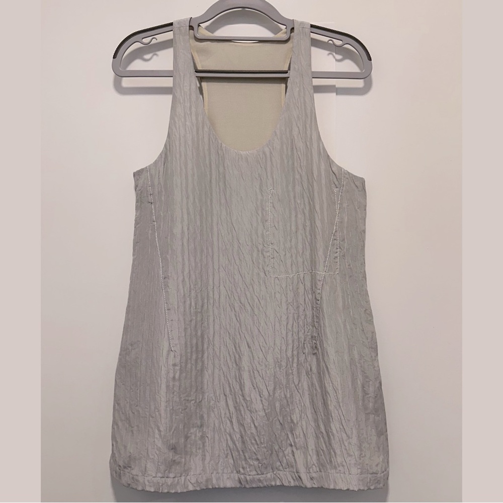 Derek Lam Silver Silk Long Line Tank